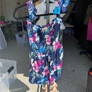 Lulu's Blue and Pink Floral Smocked Dress